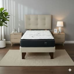Cama Europea 1 Plaza 190 Plus Respaldo Berna
