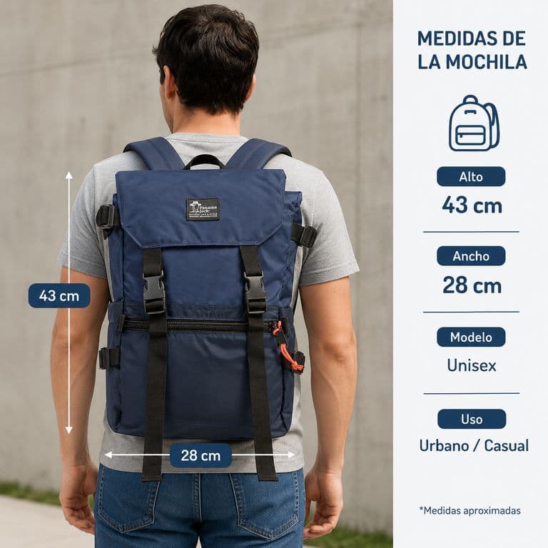 Mochila Porta Laptop Hombre Azul Francia TALLA UNICA
