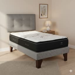 Cama Europea 1 Plaza 190 Plus Respaldo Berna