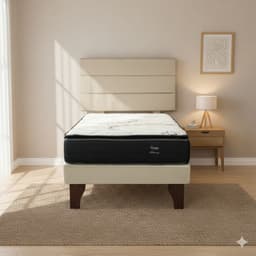 Cama Europea 1 Plaza 190 Plus Respaldo Atacama
