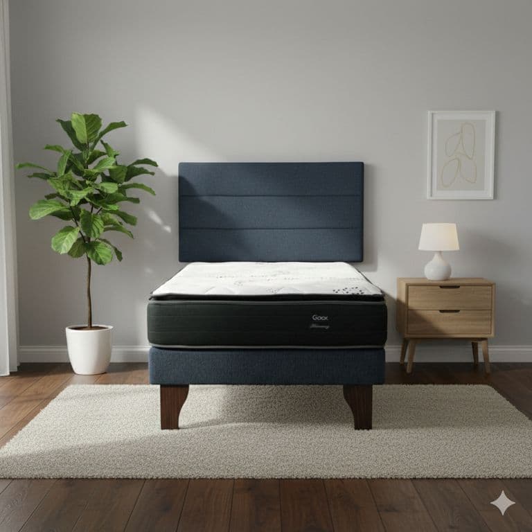 Cama Europea 1 Plaza 190 Plus Respaldo Atacama
