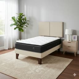 Cama Europea 1 Plaza 190 Plus Respaldo Everest