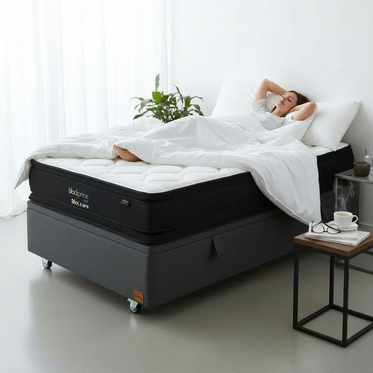 Cama Baul 1.5 Plaza L200 cm + Colchon Black Prime - Modelo Dos / Rueda Deluxe (Gris)
