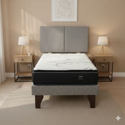 Cama Europea 1.5 Plaza 200 Plus Respaldo Everest