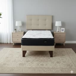 Cama Europea 1.5 Plaza 190 Plus Respaldo Ginebra