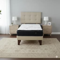 Cama Europea 1.5 Plaza 200 Plus Respaldo Ginebra
