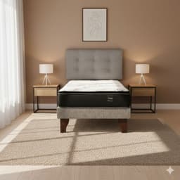 Cama Europea 1.5 Plaza 200 Plus Respaldo Ginebra