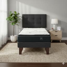 Cama Europea 1.5 Plaza 200 Plus Respaldo Ginebra