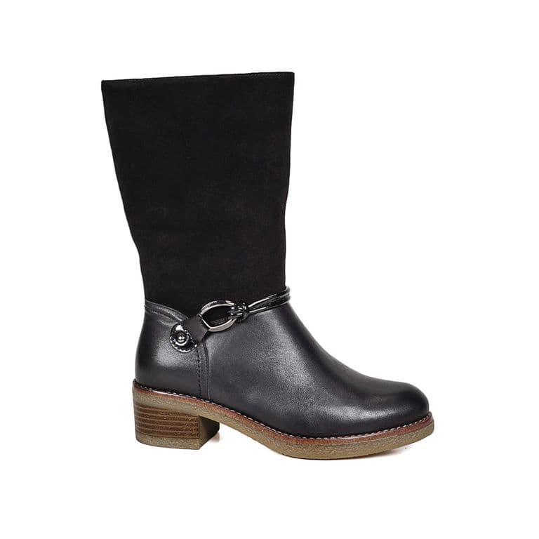 Botin Cuero Arambe Negro Negro 35