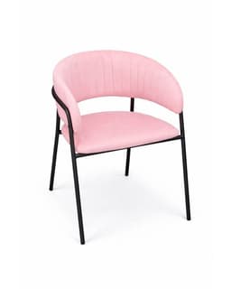 SITIAL TERCIOPELO PATAS NEGRAS GLAM Rosado claro