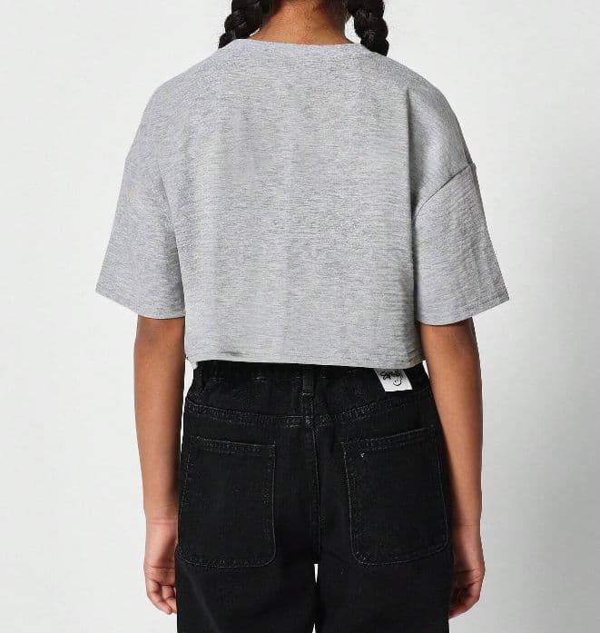 Camiseta Infantil Corta con Parche SAMMY Gris Gris 10 ANOS