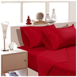 Sabana Unicolor King 144 Hilos - Color Rojo - Color Rojo ... KING