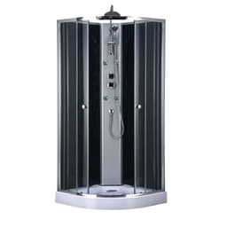 Cabina de Ducha Neptuno Black 90x90x205cm, diseno curvo