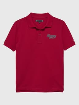 Polo Varsity Con Logo Grafico De Nino Rojo Rojo 2