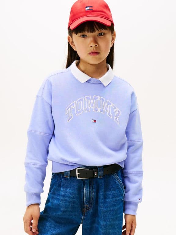 Poleron Varsity Amplio Con Logo Celeste Celeste 4