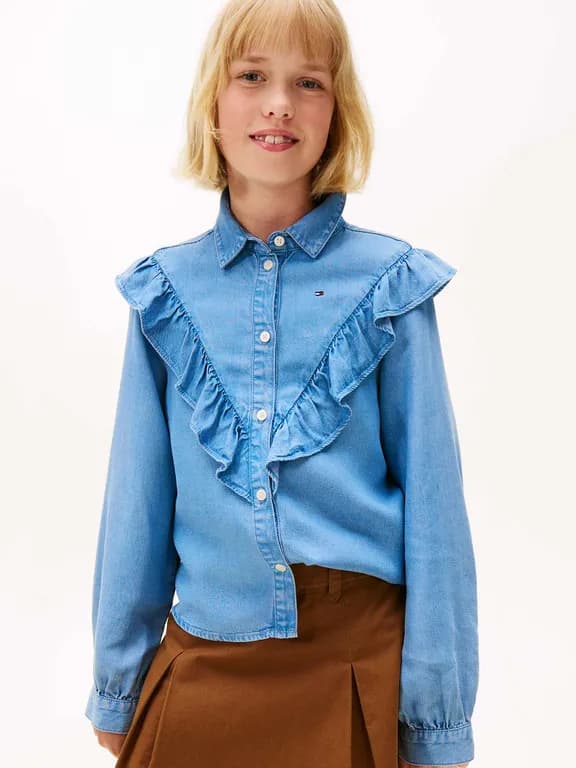 Blusa Con Volantes Azul Azul 4