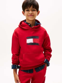 Poleron Hoodie Flag Logo Rojo Rojo 2