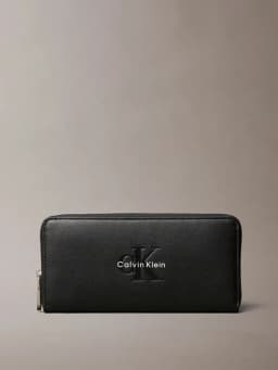 Billetera con Llavero de Monograma CK Negro Negro TALLA UNICA