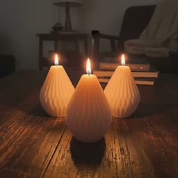 Velas plisadas en set de 3 unidades en cera de soja elegantes y minimalistas