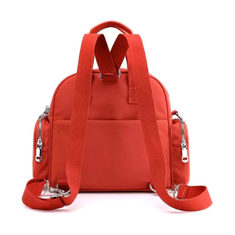 Mochila Bolso Mujer Nylon Multifuncional Con Usb Para Viaje Terracota TALLA UNICA