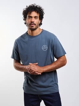 Polera MC Made Riders Azul Hombre Gris S