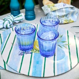 SET DE 6 VASOS BAJOS ONDE AZUL  LA ROCHERE