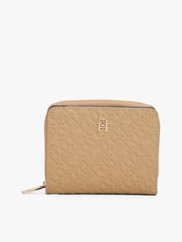 Billetera Con Cierre Monogram Beige Beige TALLA UNICA