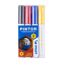 Pintor Set Negro, Rojo, Azul, Amarillo Punta Fina 4 un.