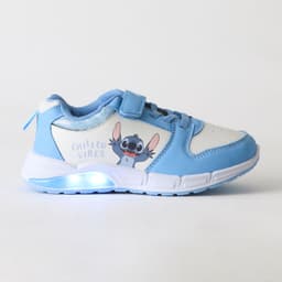Zapatilla Luces Nina Velcro Lilo & Stitch Azul Celeste 27