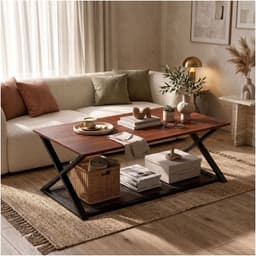 Mesa De Centro Minimalista Con Cubierta De Melamina 60x120cm