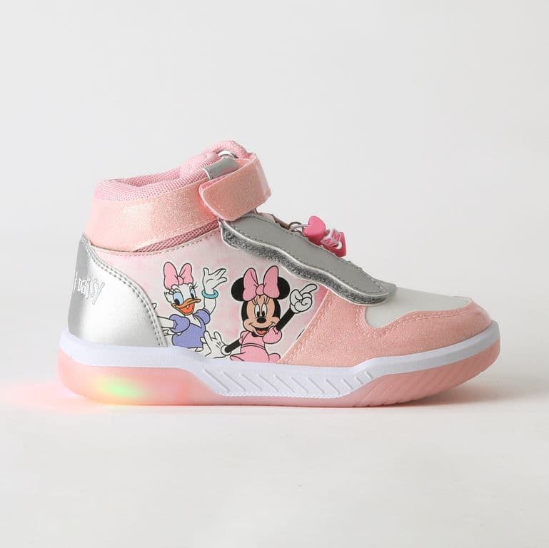Zapatilla Cana Alta Nina Luces Minnie & Daisy Rosado Rosa 24