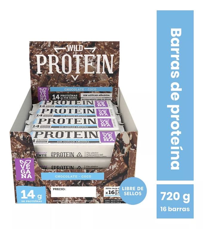 Barras De Proteina Wild Protein - 16 Unidades CHOCO COCO