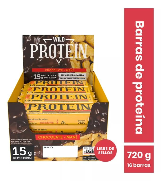 Barras De Proteina Wild Protein - 16 Unidades CHOCO MANI