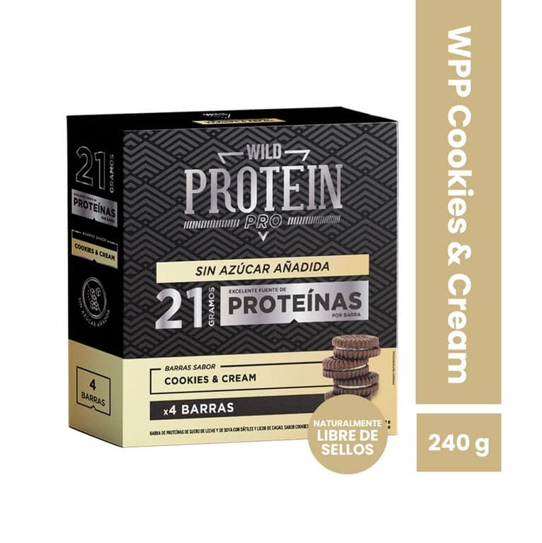 Barra De Proteina Wild Protein - 4 Unidades COOKIES AND CREAM