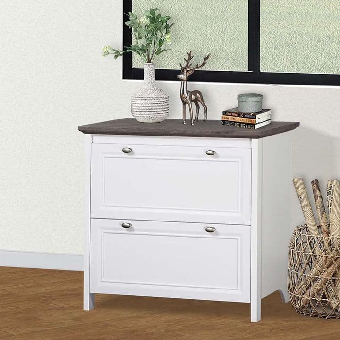 Cajonera 2 Cajones, arrimo aparador, Kardex, comoda 80 Cm Gray OAK White Line