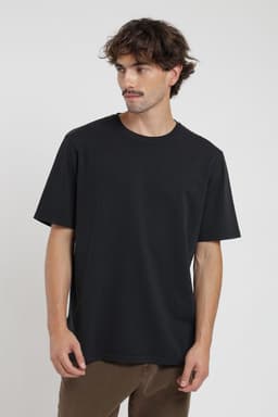 Polera hombre manga corta Plain Heavyweight negro Negro XS