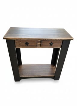 MESA DE ARRIMO UNA DIVISION Y 2 CAJONES CAFE NEGRO 80 CM
