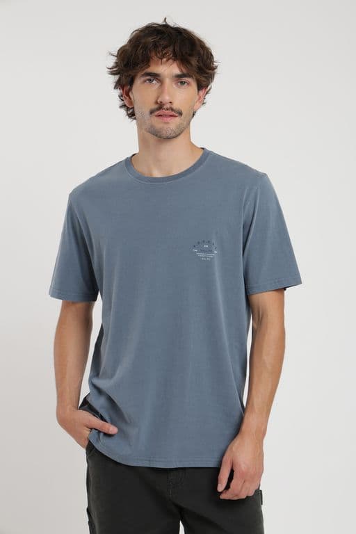 Polera hombre manga corta Text azul Azul XS