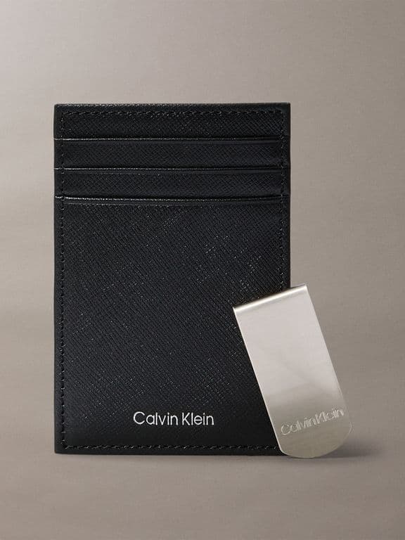 Tarjetero con Clip Para Billetes Negro Negro TALLA UNICA
