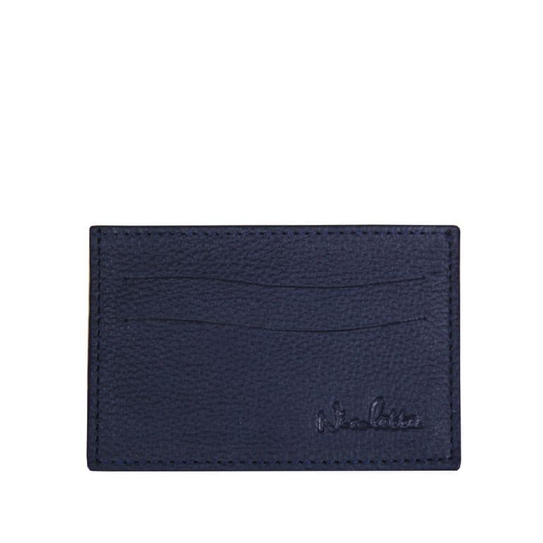 Tarjetero de Mujer 100% cuero Natural Nude Azul TALLA UNICA
