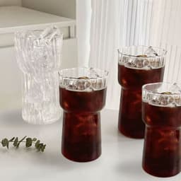 Set de 4 vasos altos de vidrio diseno ondas de 590 ml