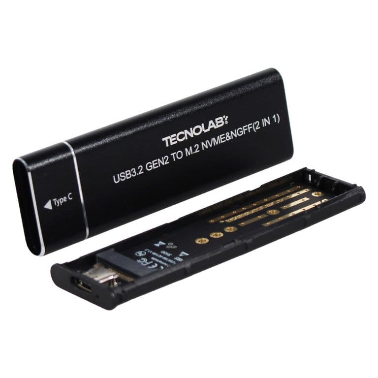 Cofre SSD M.2 NVMe USB 3.1 Tipo-C Dual 10Gbps - SC Negro