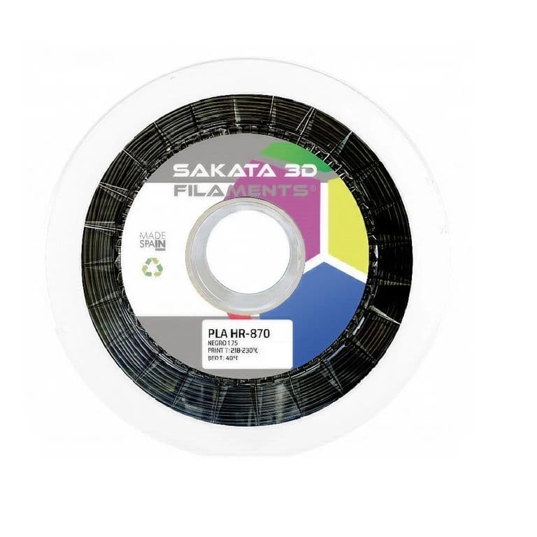 Filamento Sakata PLA HR-870 Negro 1,75mm 2,5kg