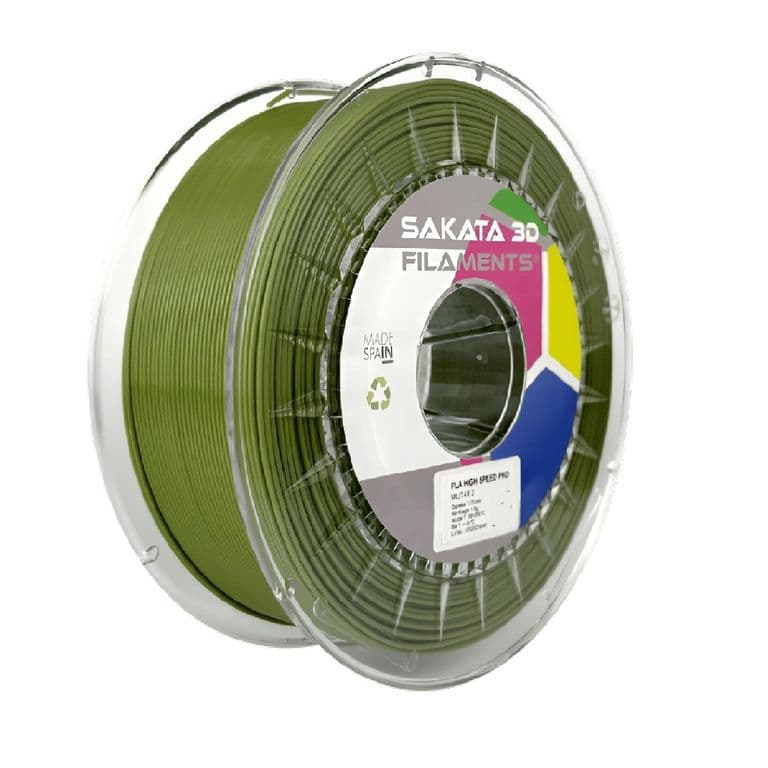 Filamento Sakata PLA High Speed PRO Verde Militar 1,75mm 1kg