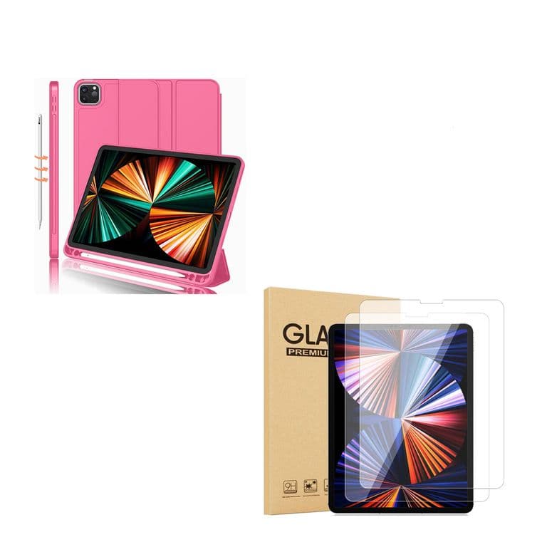 Funda Lamina Vidrio Smart Cover Compatible Con iPad 12.9(Pro) Fucsia