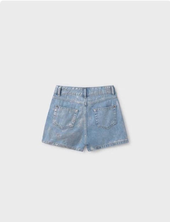 Pantalon corto vaquero tiro alto chicas Celeste 12 ANOS