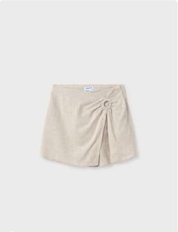 Falda pantalon con lino chicas Beige 12 ANOS