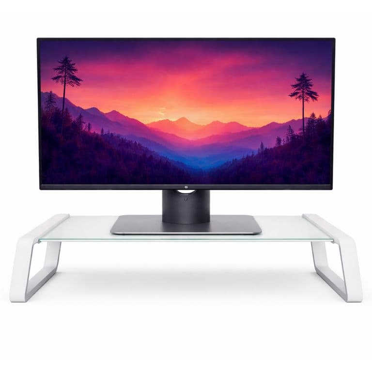 Soporte de Monitor Monta Premium Tempered GLASS White