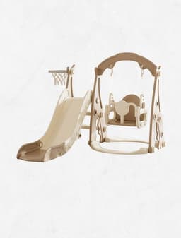 Set Columpio Resbalin Y Aro De Basquetbol Marron