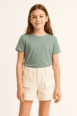 Short Cargo Nina Algodon Bolsillos Laterales Blanco 4